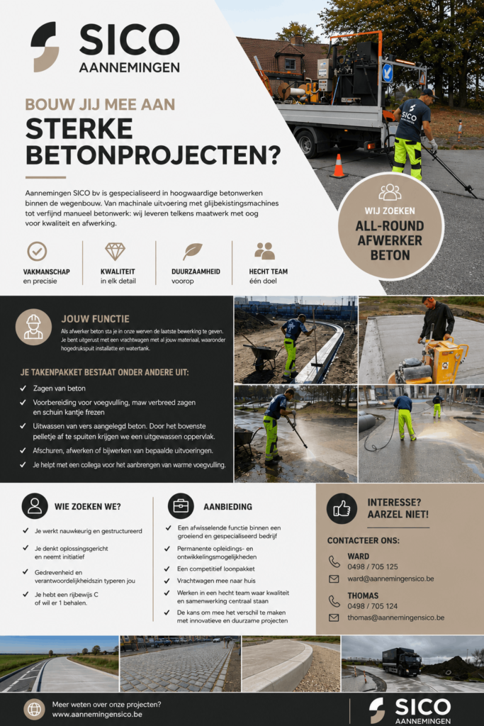 VACATURE ALL-ROUND AFWERKER BETON